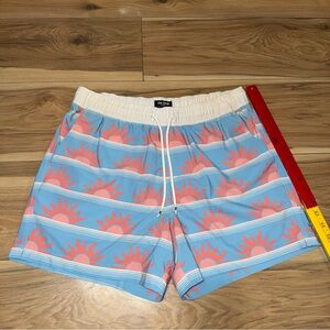 RSQ Swim Trunks All Over Sun Rise Water Unlined Swim Surf Skate Booty Shorts L